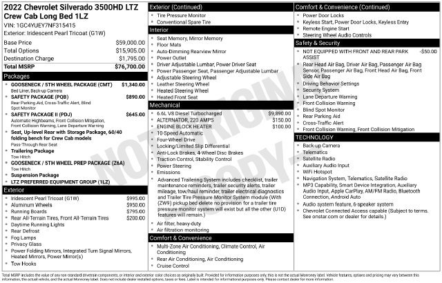 Used 2022 Chevrolet Silverado 3500 LTZ w/ Gooseneck/5TH Wheel Package AWD/4WD image 36