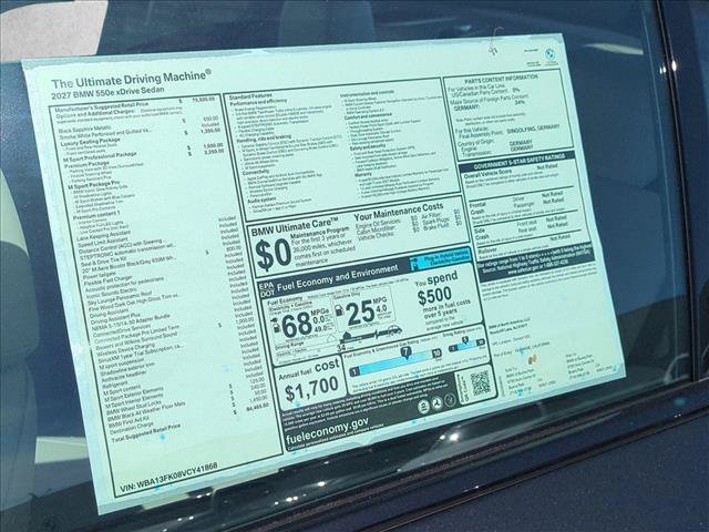 New 2027 BMW 550e xDrive w/ Premium Package AWD/4WD image 18