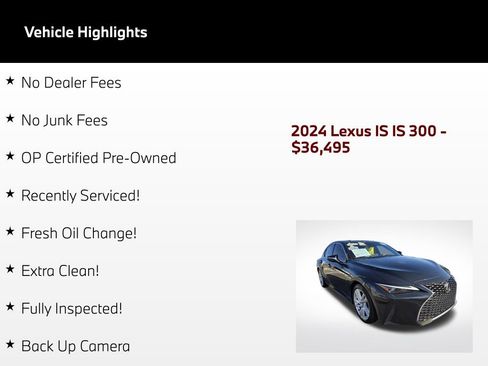 Used 2024 Lexus IS 300 w/ Comfort Package RWD image 47