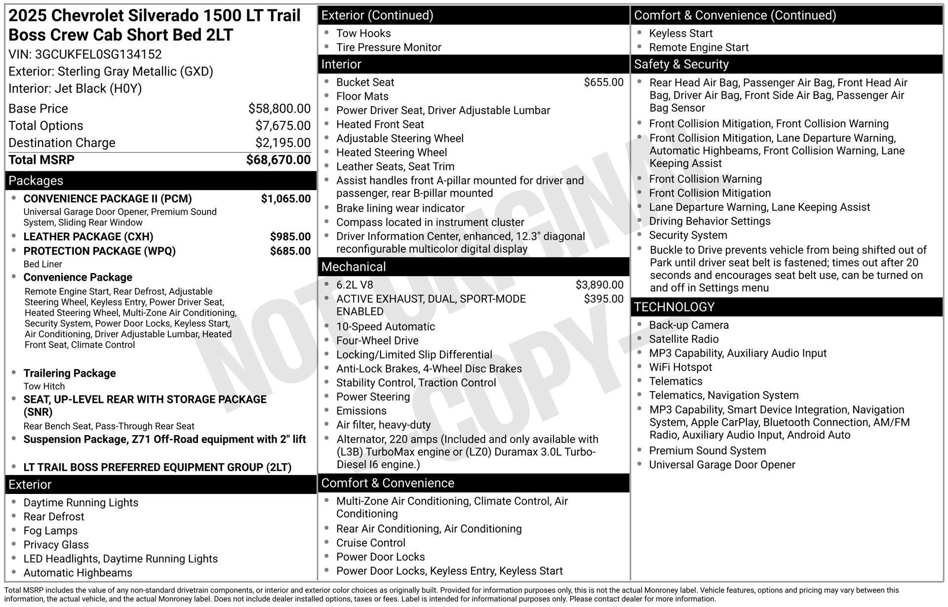 Used 2025 Chevrolet Silverado 1500 LT Trail Boss w/ Convenience Package II AWD/4WD image 44