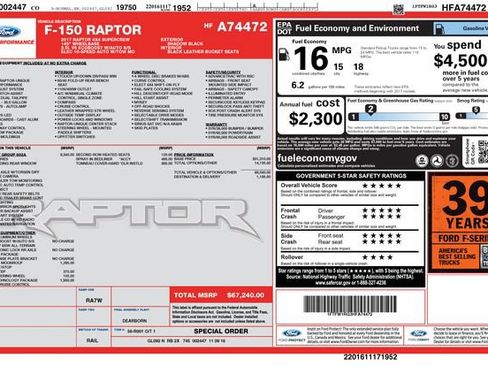 Used 2017 Ford F150 Raptor w/ Equipment Group 802A Luxury AWD/4WD image 33