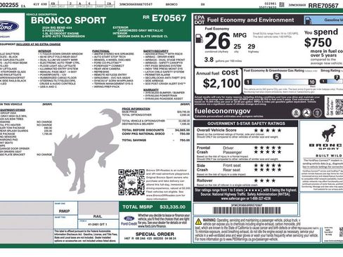 Used 2024 Ford Bronco Sport Big Bend w/ Convenience Package AWD/4WD image 9