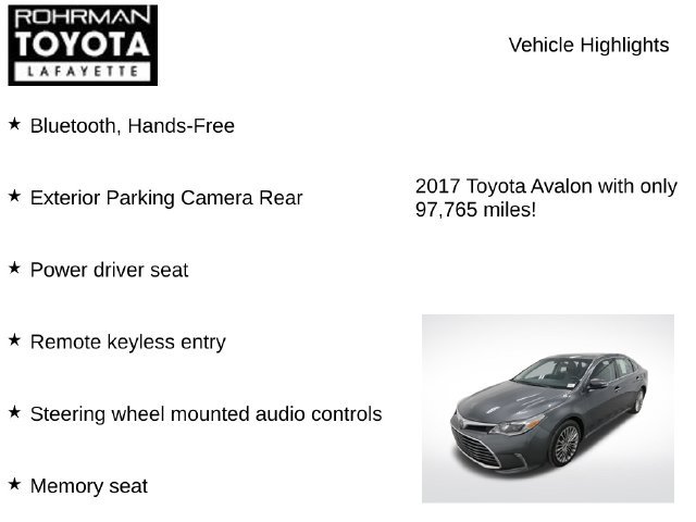 Used 2017 Toyota Avalon Limited w/ Carpet Mat Package FWD image 7