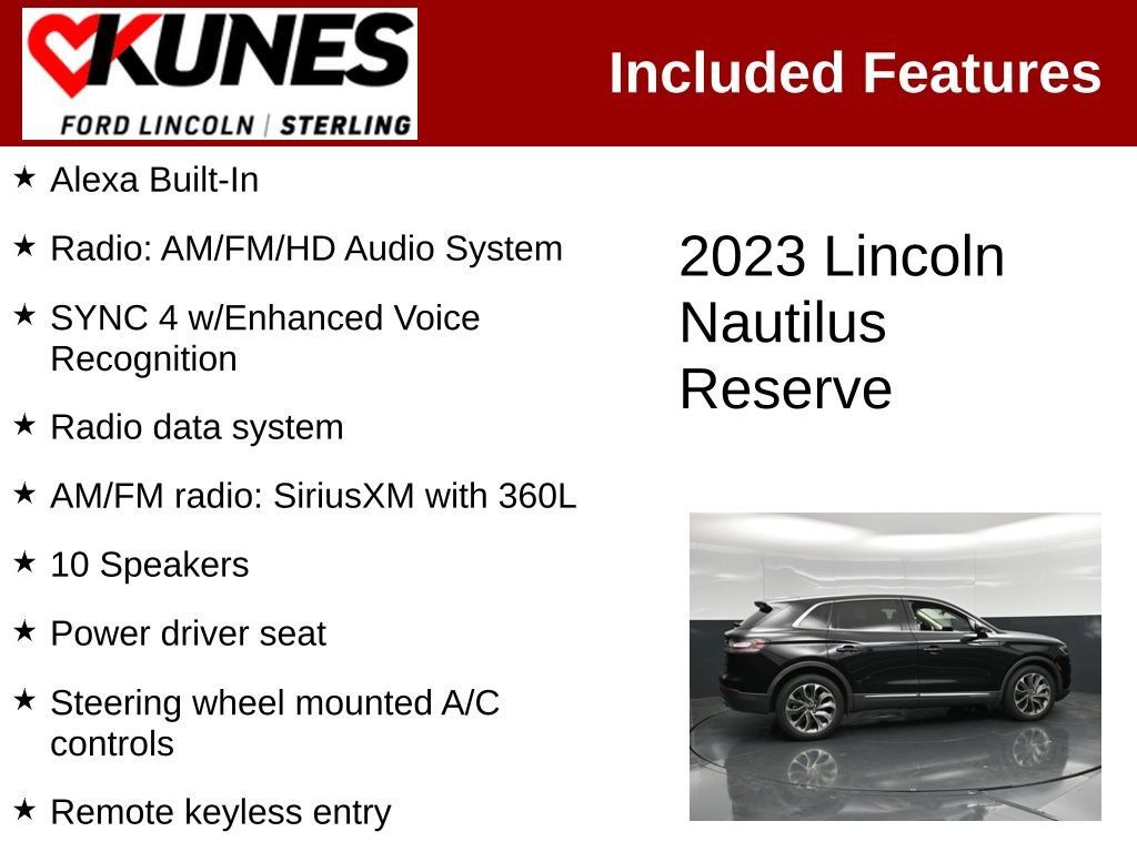 Used 2023 Lincoln Nautilus Reserve w/ Equipment Group 201A AWD/4WD image 3
