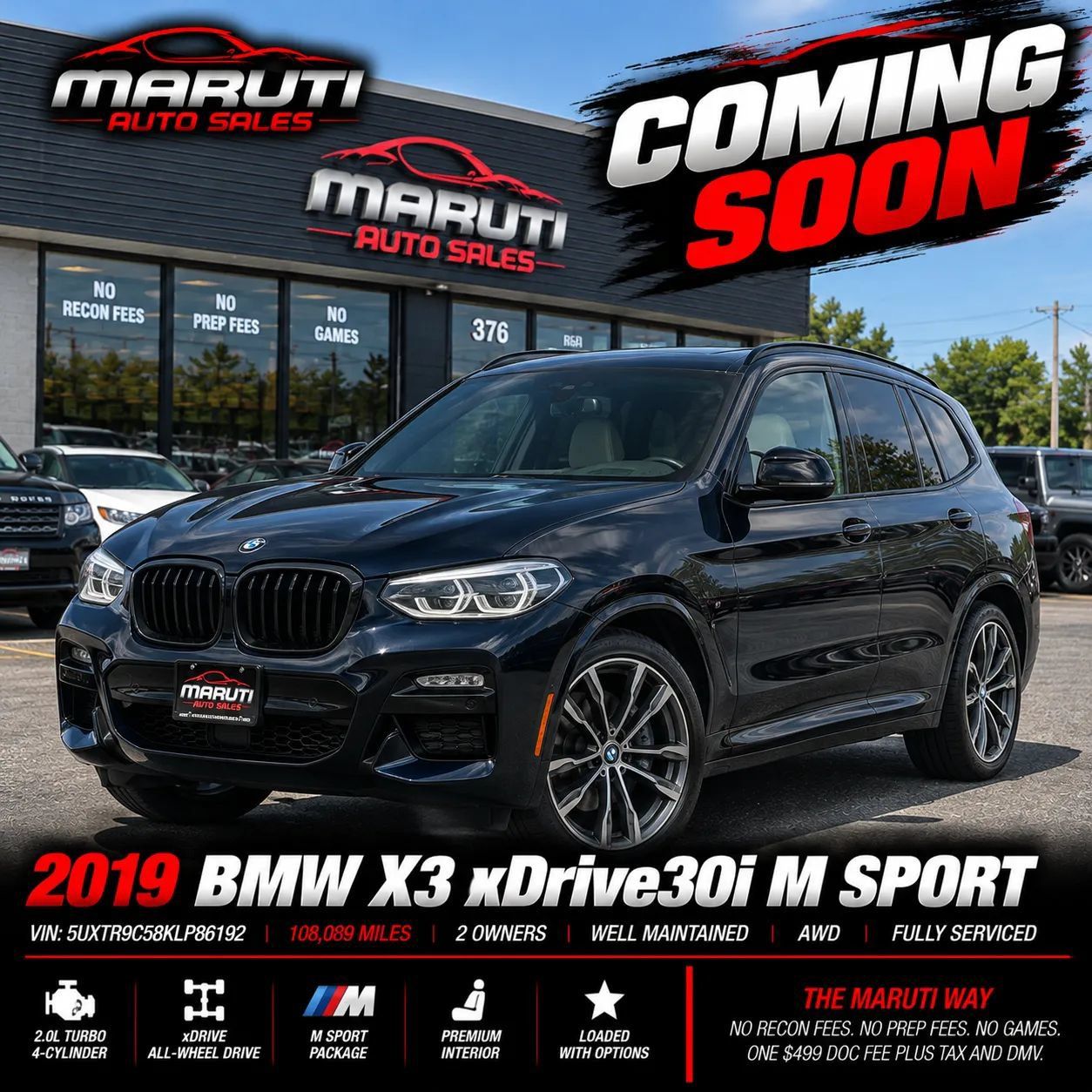 Used 2019 BMW X3 xDrive30i w/ M Sport Package 2 AWD/4WD image 1