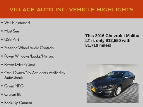 Used 2016 Chevrolet Malibu LT w/ Driver Confidence Package image 7