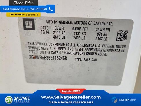 Used 2014 Chevrolet Impala LT w/ LT Sunroof Package FWD image 16