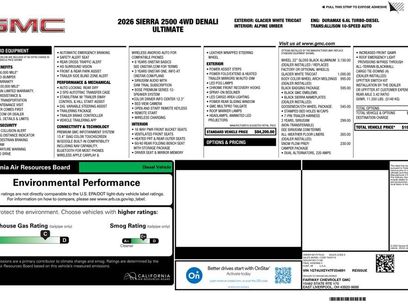 New 2026 GMC Sierra 2500 Denali Ultimate w/ LPO, Black Badging Package