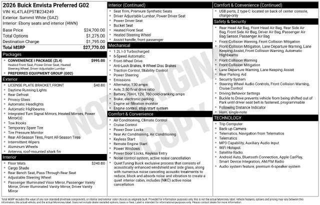 Used 2026 Buick Envista Preferred w/ Convenience I Package FWD image 26