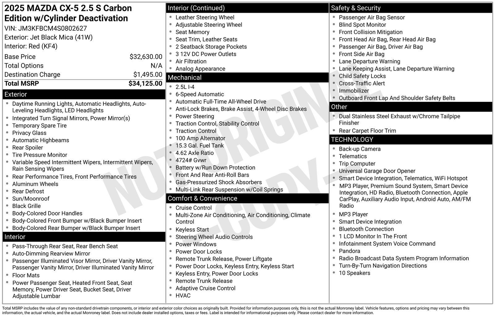Certified 2025 MAZDA CX-5 Carbon Edition AWD/4WD image 25
