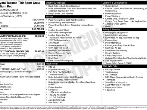 Used 2023 Toyota Tacoma TRD Sport w/ TRD Premium Sport Package AWD/4WD image 3