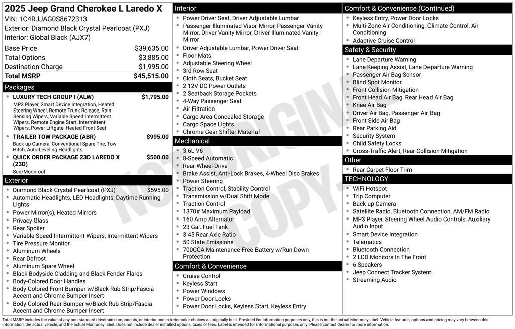 Used 2025 Jeep Grand Cherokee L Laredo w/ Luxury Tech Group I RWD image 43