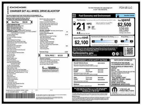 Used 2023 Dodge Charger SXT w/ Blacktop Package image 3