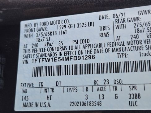 Used 2021 Ford F150 Lariat w/ Equipment Group 502A High AWD/4WD image 35