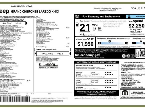 Used 2021 Jeep Grand Cherokee Laredo X AWD/4WD image 8