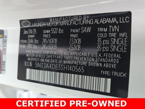 Certified 2025 Hyundai Santa Cruz SE image 35