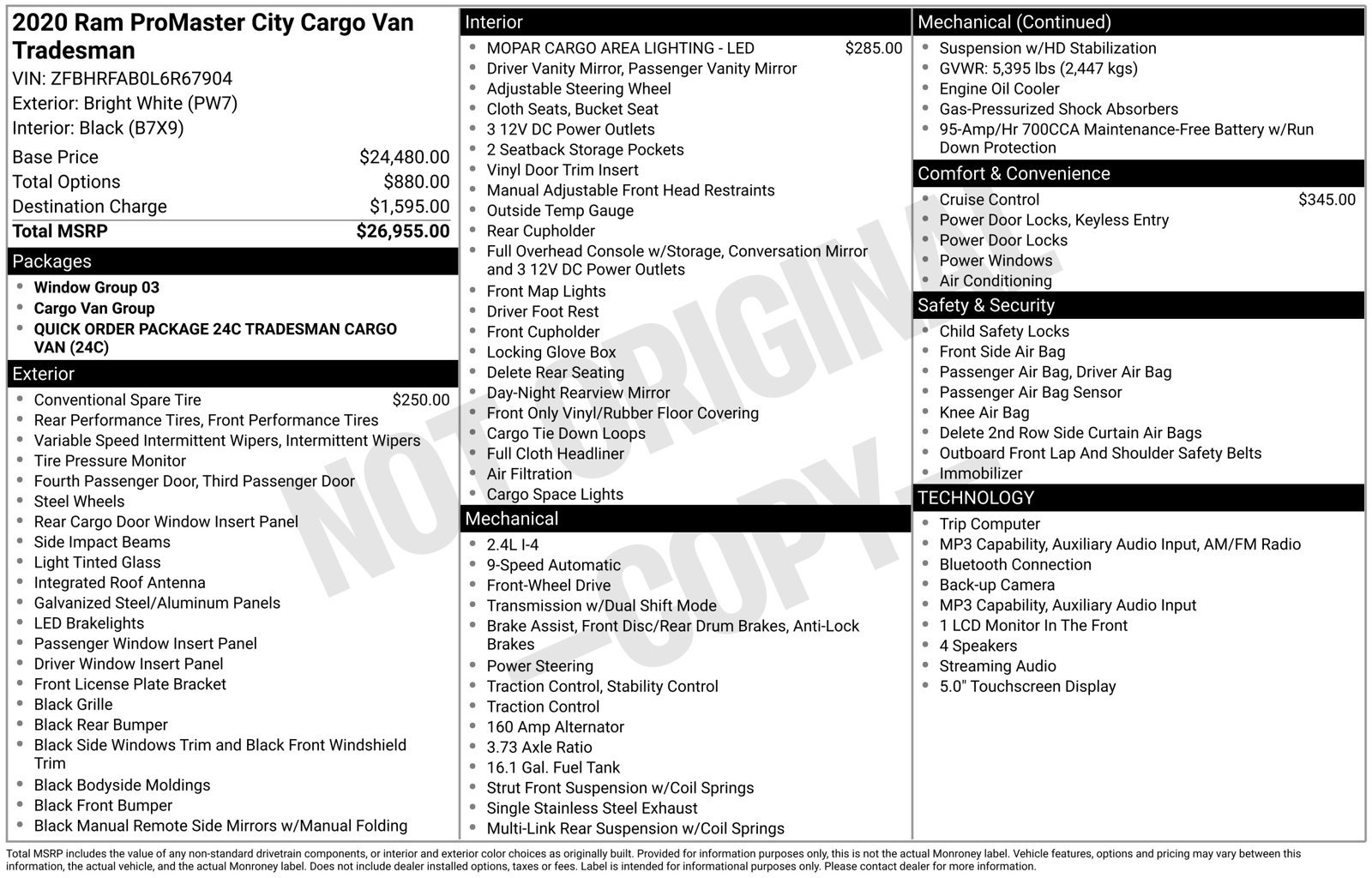 Used 2020 RAM ProMaster City Tradesman FWD image 2