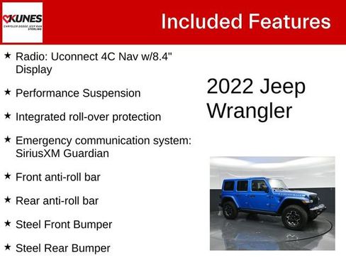 Used 2022 Jeep Wrangler Unlimited Rubicon 4xe w/ Steel Bumper Group AWD/4WD image 4