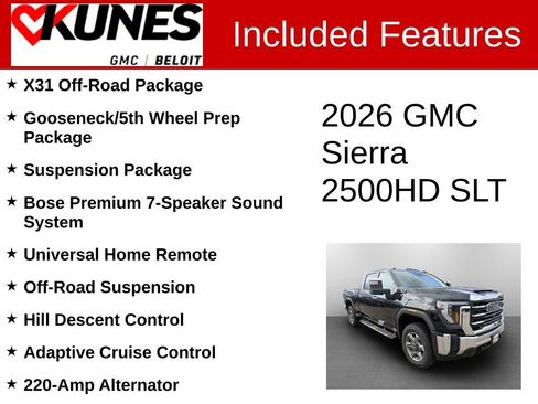 New 2026 GMC Sierra 2500 SLT w/ SLT Premium Package AWD/4WD image 3