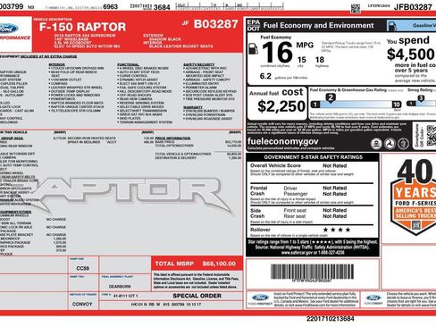 Used 2018 Ford F150 Raptor w/ Equipment Group 802A Luxury AWD/4WD image 10