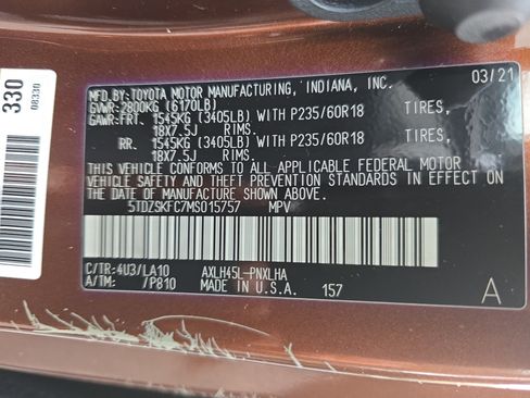 Used 2021 Toyota Sienna Limited image 38