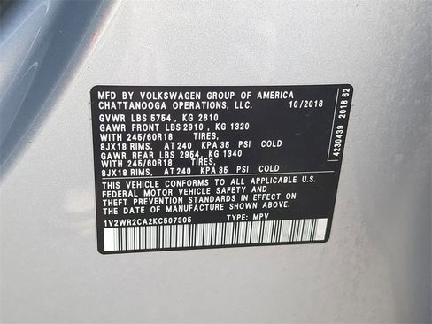 Used 2019 Volkswagen Atlas SE w/ Towing Package image 37