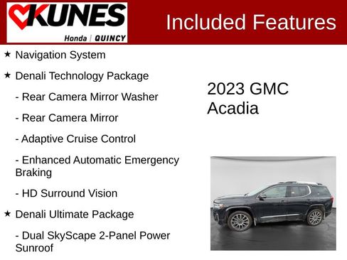 Used 2023 GMC Acadia Denali w/ Black Diamond Edition AWD/4WD image 2