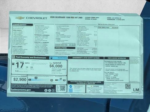 New 2026 Chevrolet Silverado 1500 W/T w/ WT Value Package image 18