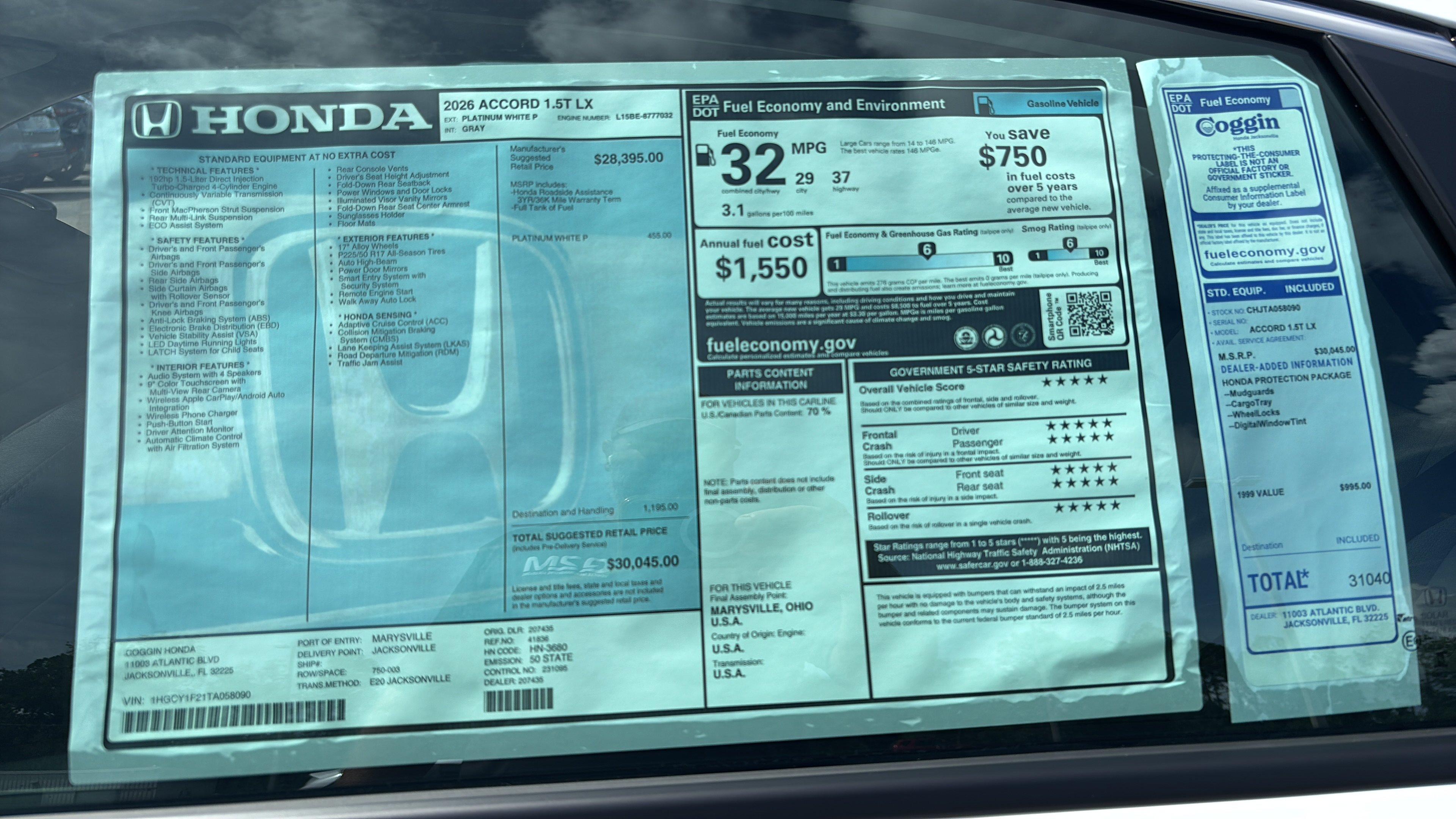 New 2026 Honda Accord LX image 28