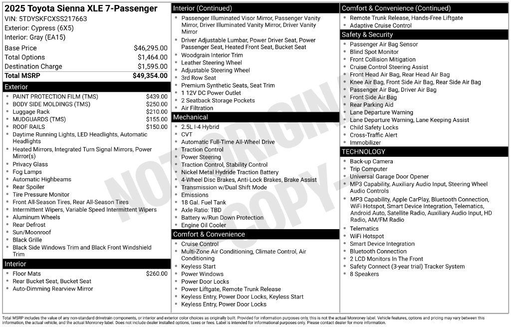 Used 2025 Toyota Sienna XLE AWD/4WD image 15