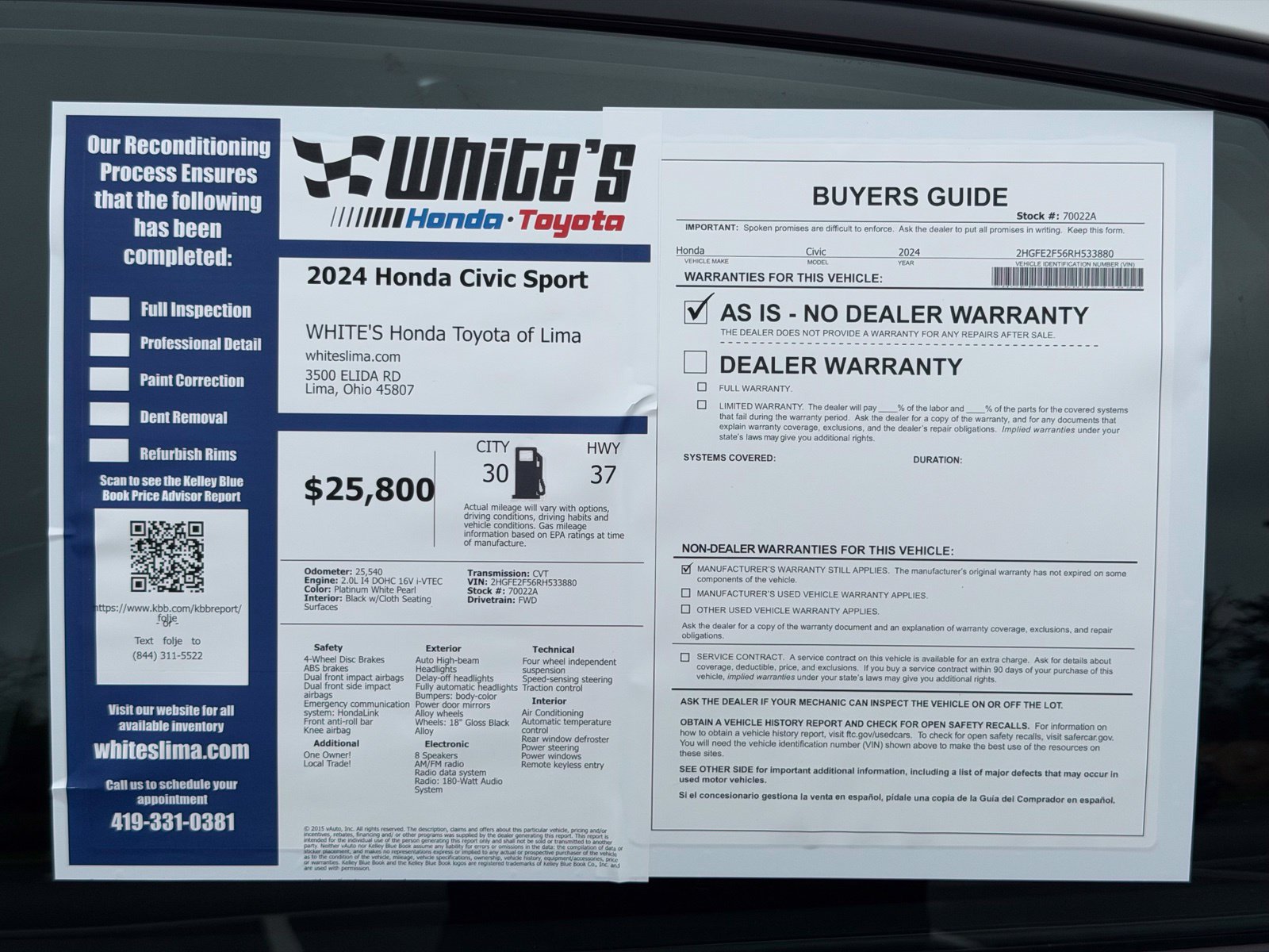 Used 2024 Honda Civic Sport image 30