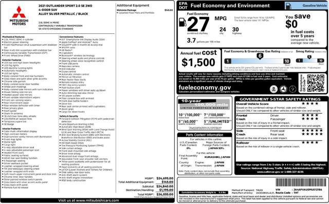 Used 2021 Mitsubishi Outlander Sport SE FWD image 4