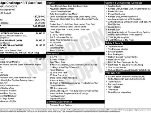 Used 2016 Dodge Challenger R/T Scat Pack w/ Leather Interior Group image 50