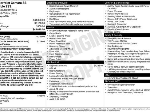 Used 2012 Chevrolet Camaro SS w/ RS Package RWD image 9