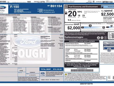 Used 2021 Ford F150 King Ranch w/ Equipment Group 601A High AWD/4WD image 6