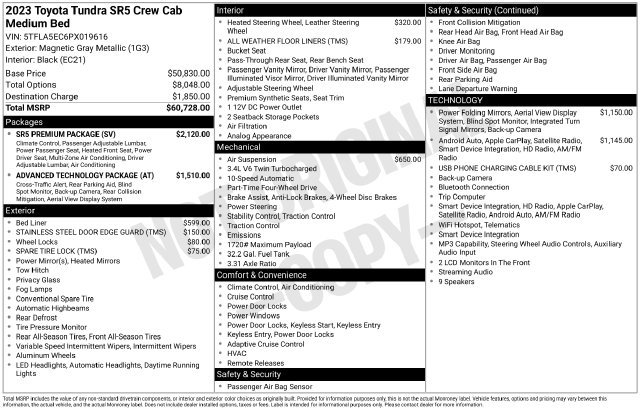 Used 2023 Toyota Tundra SR5 w/ SR5 Premium Package AWD/4WD image 10