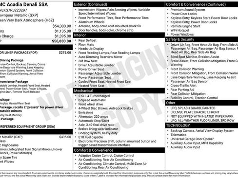 Certified 2024 GMC Acadia Denali w/ LPO, Floor Liner Package FWD image 3