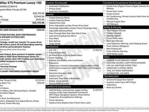 Certified 2020 Cadillac XT5 Premium Luxury w/ LPO, Floor Liner Package image 33