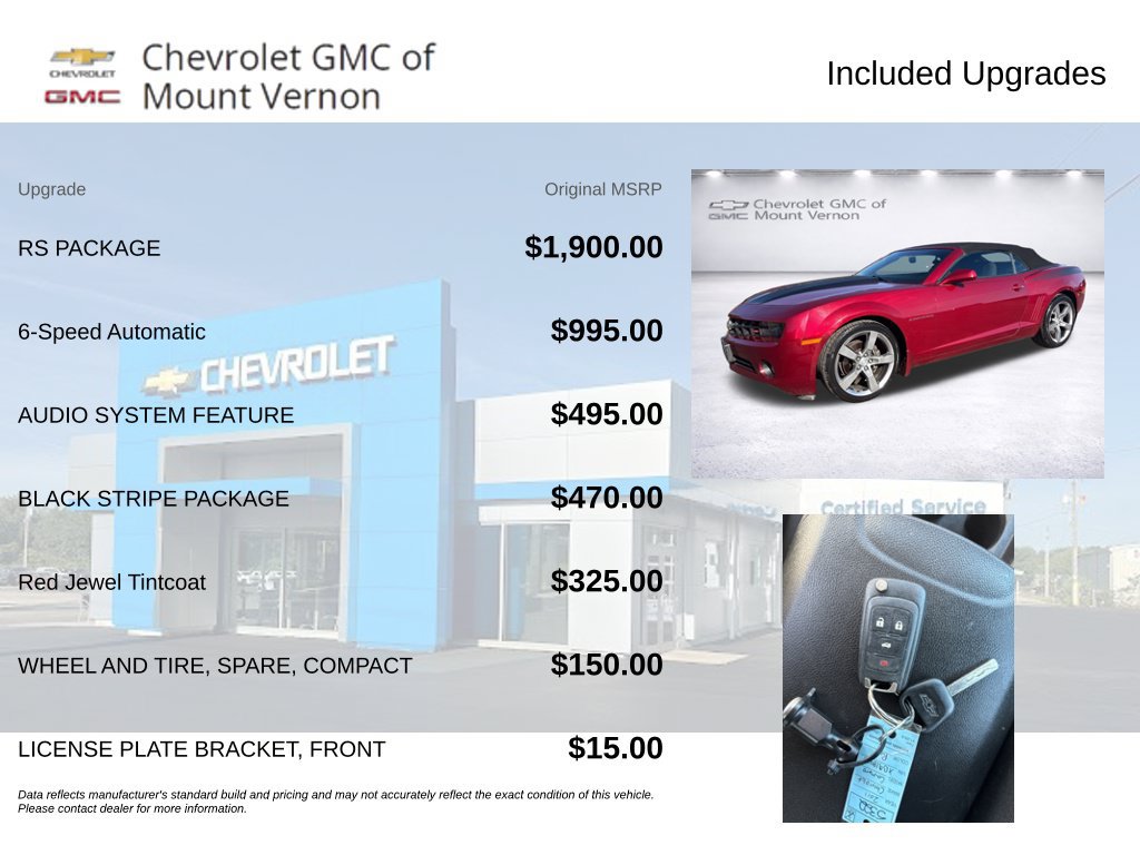 Used 2011 Chevrolet Camaro LT w/ RS Package RWD image 6
