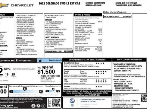 Used 2022 Chevrolet Colorado LT w/ Fleet Safety Package image 6