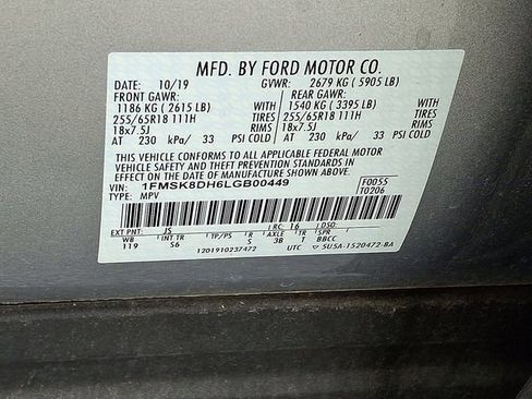 Certified 2020 Ford Explorer XLT w/ Equipment Group 202A image 28