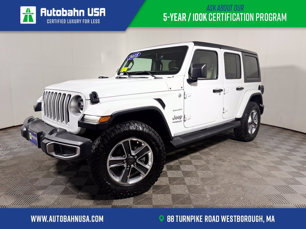 Used 2018 Jeep Wrangler Unlimited Sahara w/ Uconnect 4C Nav & Sound Group AWD/4WD image 1