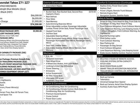 Certified 2024 Chevrolet Tahoe Z71 w/ Z71 Off-Road Package AWD/4WD image 6