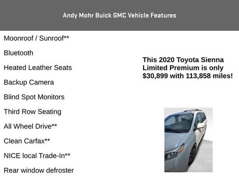 Used 2020 Toyota Sienna Limited Premium AWD/4WD image 4