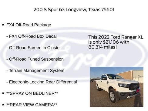 Used 2022 Ford Ranger XL w/ Equipment Group 101A High image 15