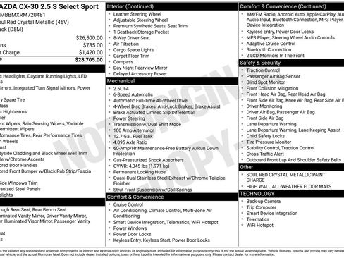 Used 2024 MAZDA CX-30 AWD 2.5 S w/ Select Sport Pkg image 68