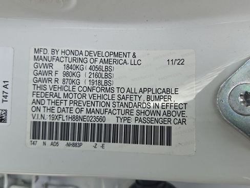 Certified 2022 Honda Civic Sport Touring image 24