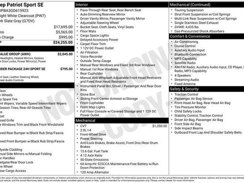 Used 2016 Jeep Patriot Sport w/ Power Value Group image 7