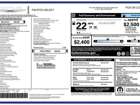Used 2025 Chrysler Pacifica Select image 4
