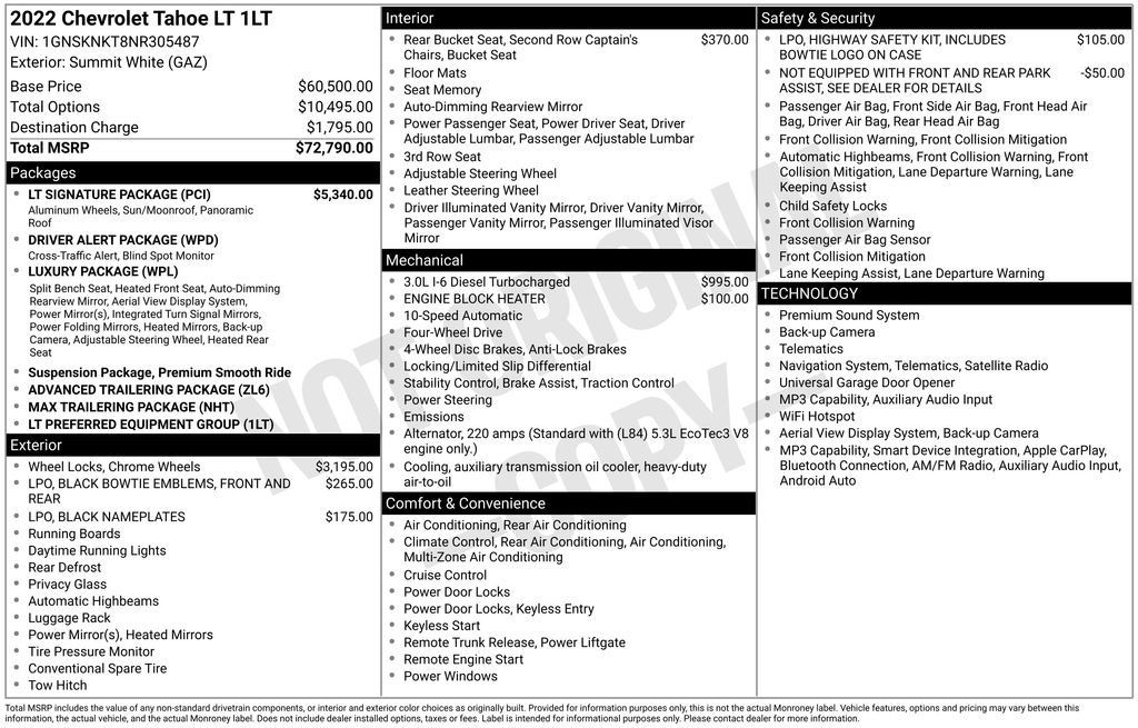 Certified 2022 Chevrolet Tahoe LT w/ LT Signature Package AWD/4WD image 12